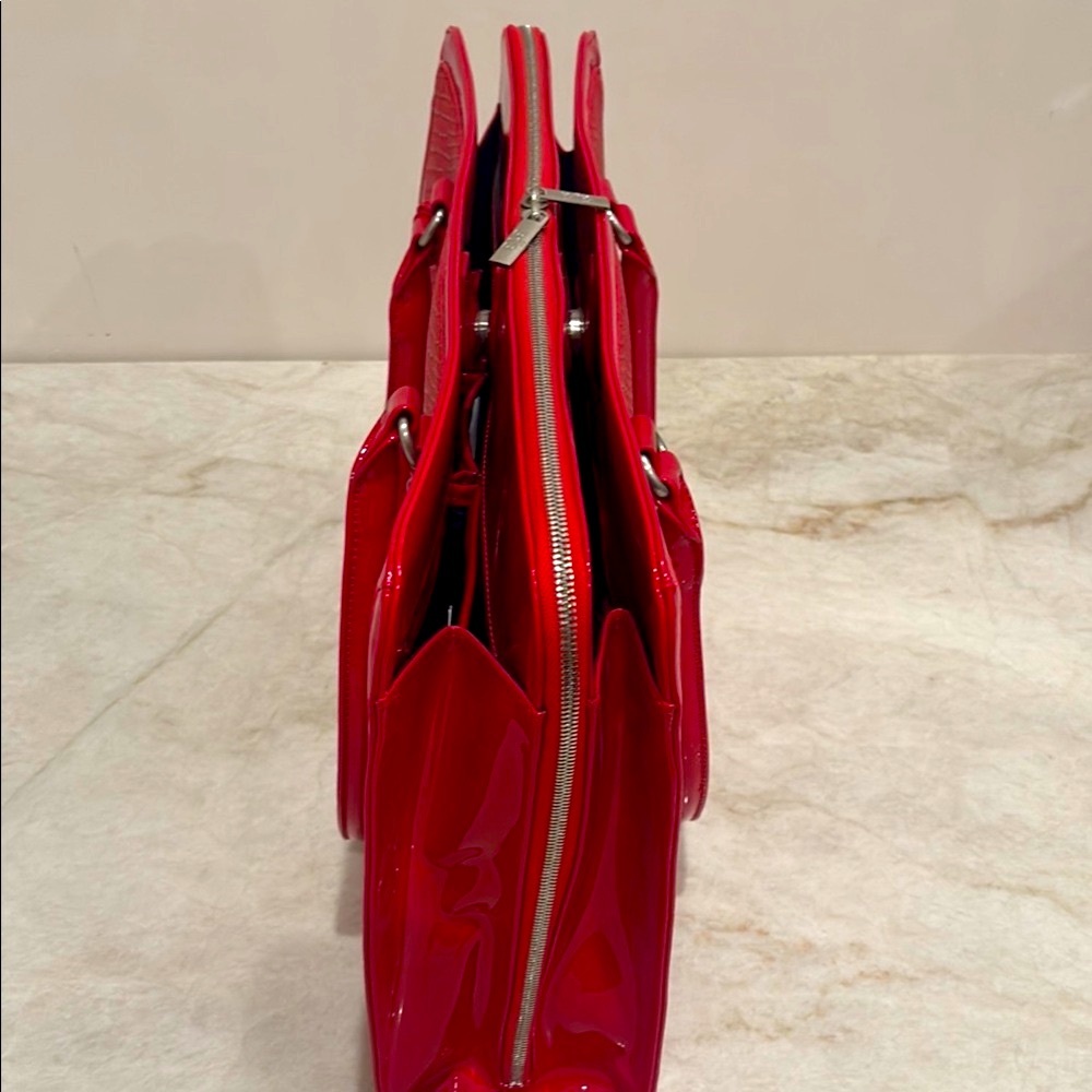 My Best Friend is a Bag | Lindsay 17” Red Vegan Laptop Tote Bag.NWT - Picture 3 of 11